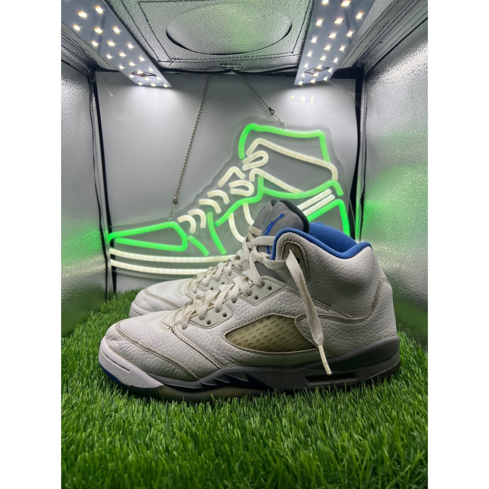 Air Jordan 5 Retro Stealth 2.0 White Hyper Royal 440888-140 Mens Size 7Y